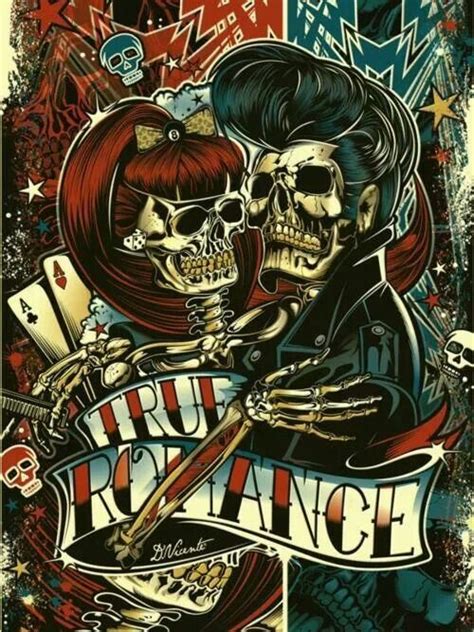 rockabilly love forever art and illustration vector illustrations skulls and bones totenkopf