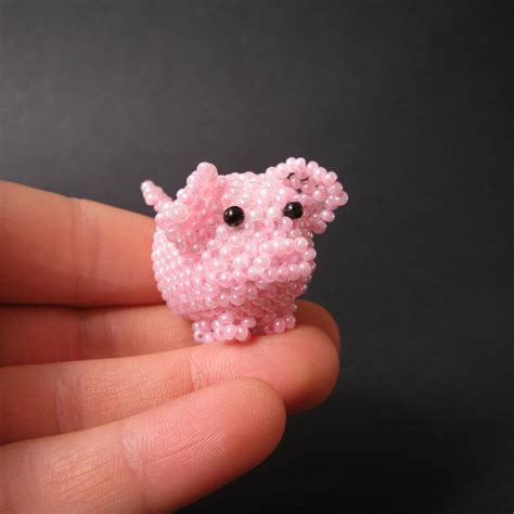 Beaded Pink Piggy Beading Tutorial Pdf Amigurumi Animal Etsy