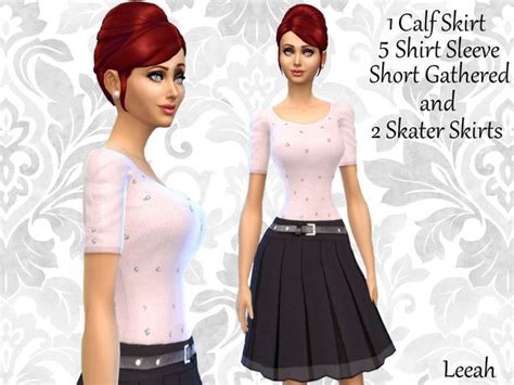 The Sims Resource Skirts And Shirts Sleeve Short Gathered By Leeah