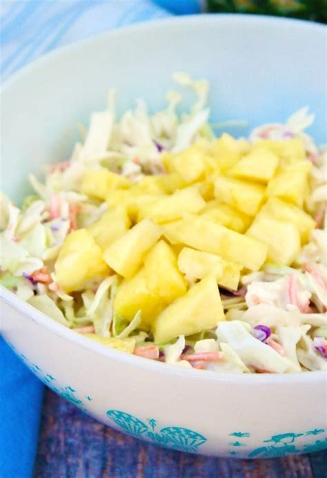 Easy Pineapple Coleslaw With Sugar Free Dressing The Foodie Affair