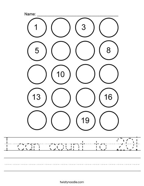 Counting Objects To 20 Worksheets