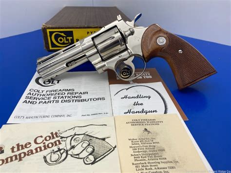 Sold 1969 Colt Python 357 Mag Nickel 4 Legendary Colt Snake Series