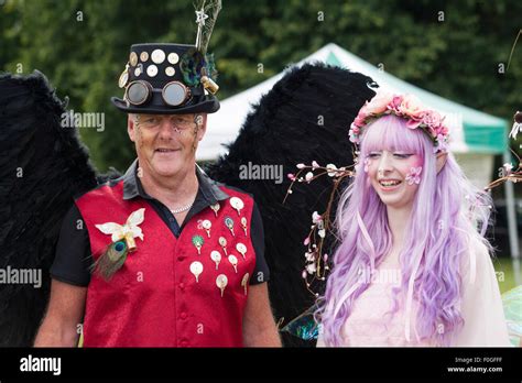 Steampunk Character With Fairy At The New Forest Fairy Festival Burley