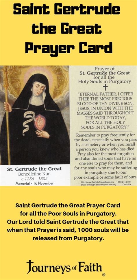 Saint St Gertrude The Great Prayer 2 X 35 Heavy Paperstock Holy