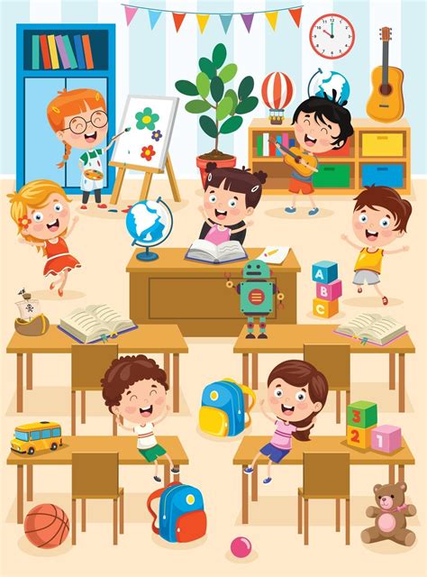 Petits Enfants étudient Et Jouent à La Classe Préscolaire 2737750 Art