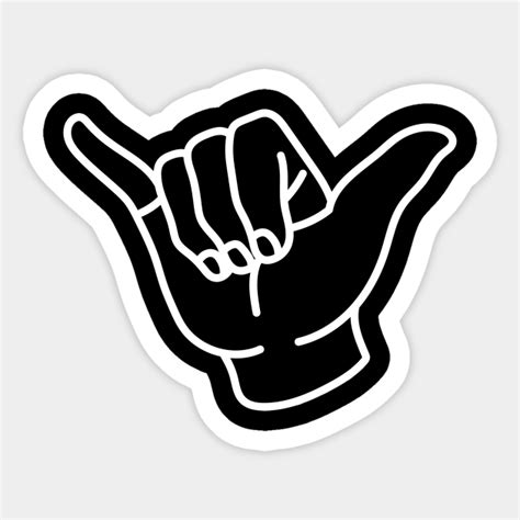 Shaka Minimal Cool Hand Sign For Surfing Culture Shaka Hand Sticker