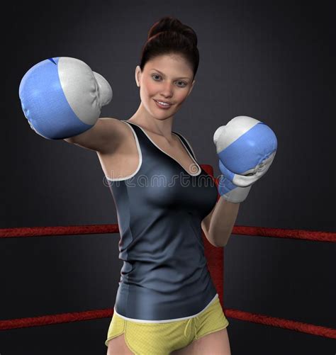 Beautiful Young Boxer Girl Pose Stock Illustration Illustration Of Gloves Workout 101496702