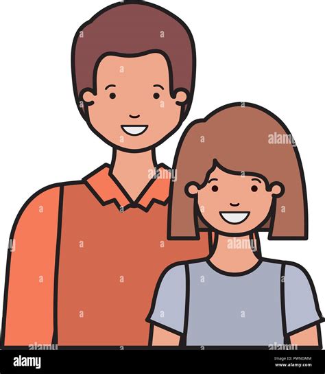Father And Daughter Smiling Avatar Character Stock Vector Image And Art