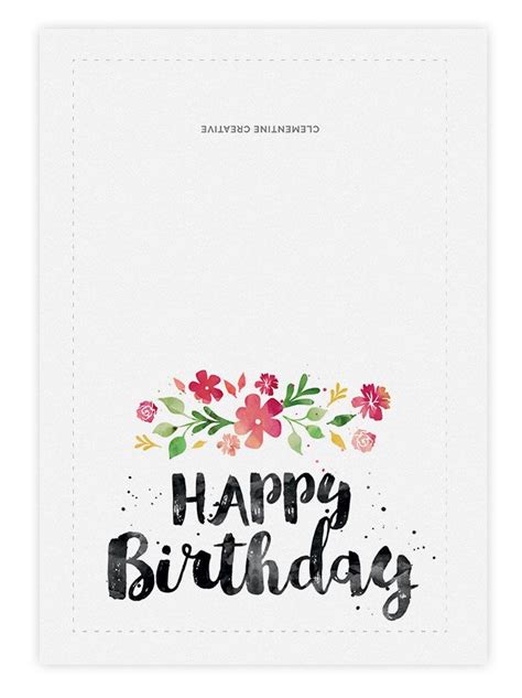 Printable Birthday Card Spring Blossoms Happy Birthday Cards