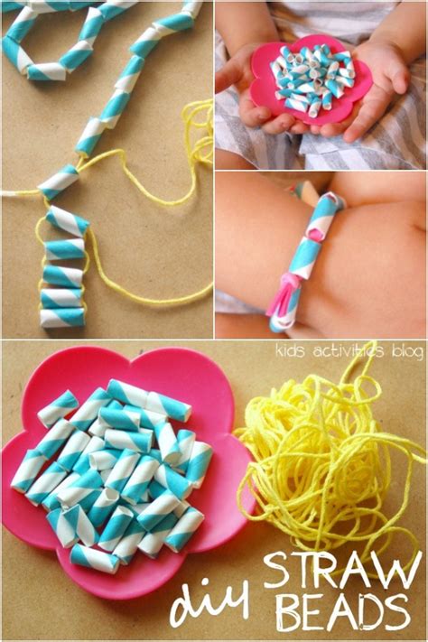 Make Diy Straw Beads Straw Crafts Diy Straw Fun Crafts For Kids