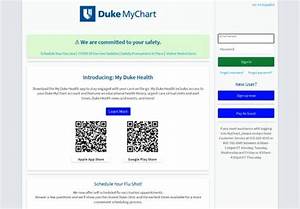 My Duke Chart Login Page