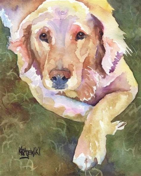 Golden Retriever Art Print Of Original Watercolor Painting