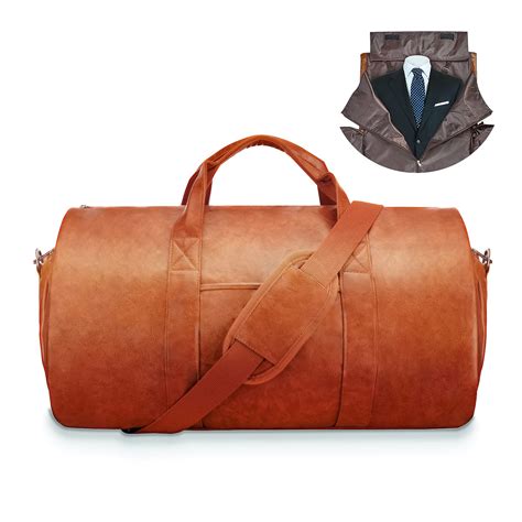Buy Carry on Garment Duffle Bag Leather Suit Travel Bag, Convertible