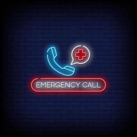 Emergency Call Neon Signs Style Text Vector Vector Art At Vecteezy