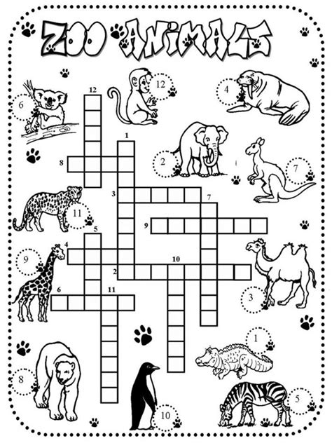 Use our special 'click to print' button to send only the image to your printer. ESL - English PowerPoints: crossword zoo animals