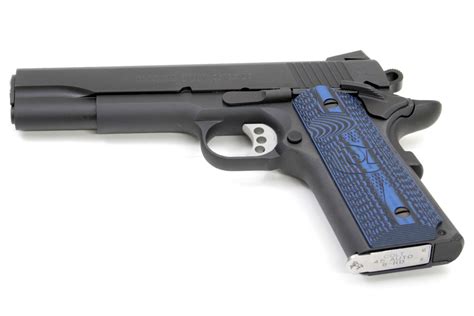 Colt 1911 Series 70 Competition 45 Acp Pistol With G10 Checkered Blue