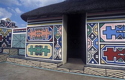 Ndebele House Painting South Africa 2000南非恩德貝勒人彩繪居屋4 African Art