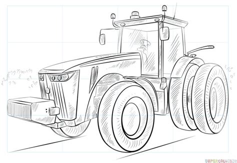 How To Draw A Tractor Step By Step Drawing Tutorials Drawing