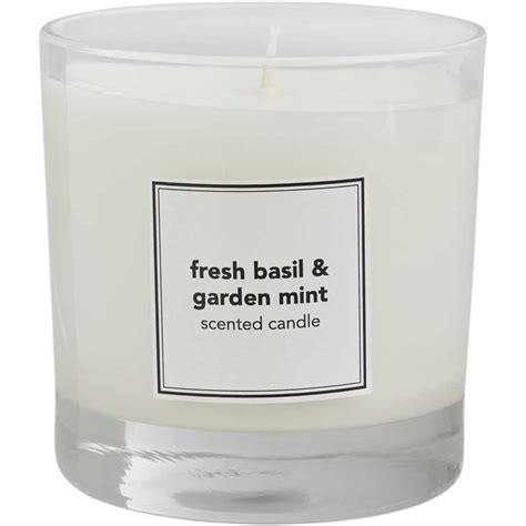 Wilko Premium Candle Basil Garden Mint Wilko
