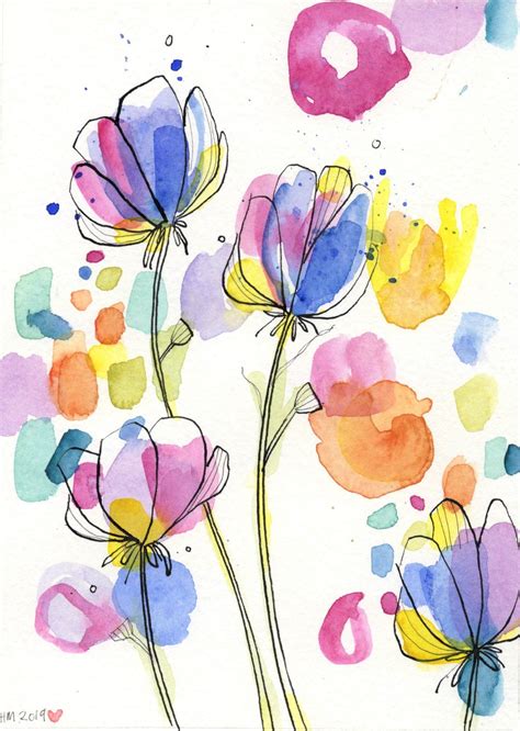 Sweet Peas Watercolor Floral Watercolour Original Abstract Floral