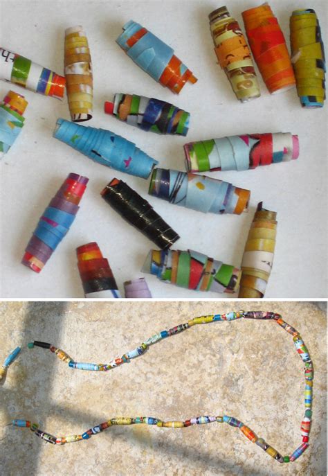Fun And Facts With Kids Recycling Crafts Rolled Paper Beads