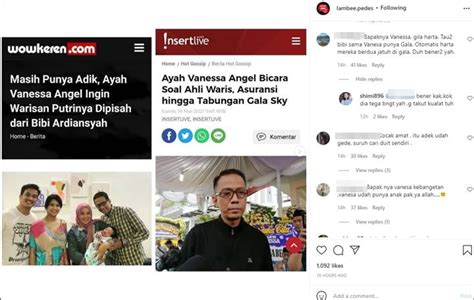 Ayah Diterpa Isu Gila Harta Adik Vanessa Angel Ngemal Tanpa Hijab Jadi