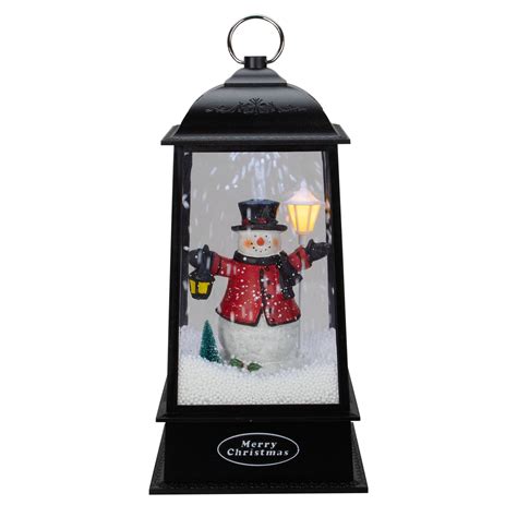 Northlight 13 Lighted Snowman Christmas Lantern With Falling Snow