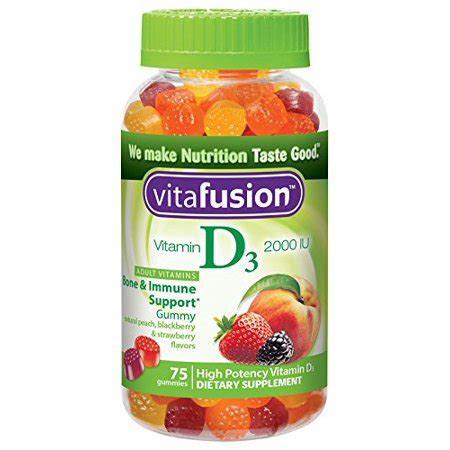 See and discover other items: 5 Pk Vitafusion Vitamin D3 2000 IU Gummy Adult Vitamins ...