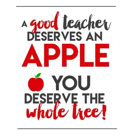 Teacher Apple Printable Teacher Appreciation Quotes Funny Teacher