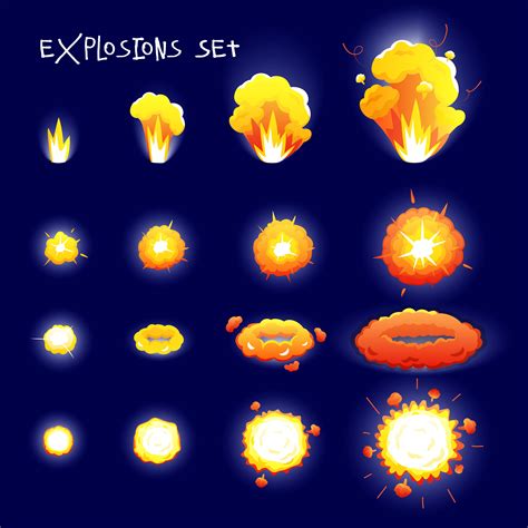 Cartoon Explosion Set 484435 Vector Art At Vecteezy