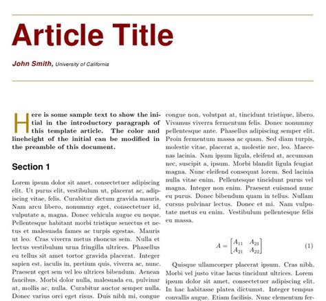 Article Template Word Collection