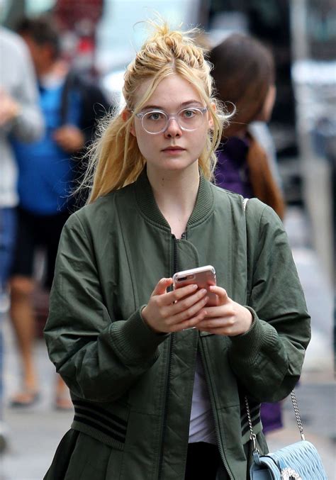 Elle Fanning Sports Stylish Glasses In Manhattan GotCeleb