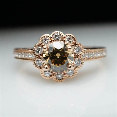 100 Ct Chocolate And Simulated Diamond Engagement Wedding Ring Etsy