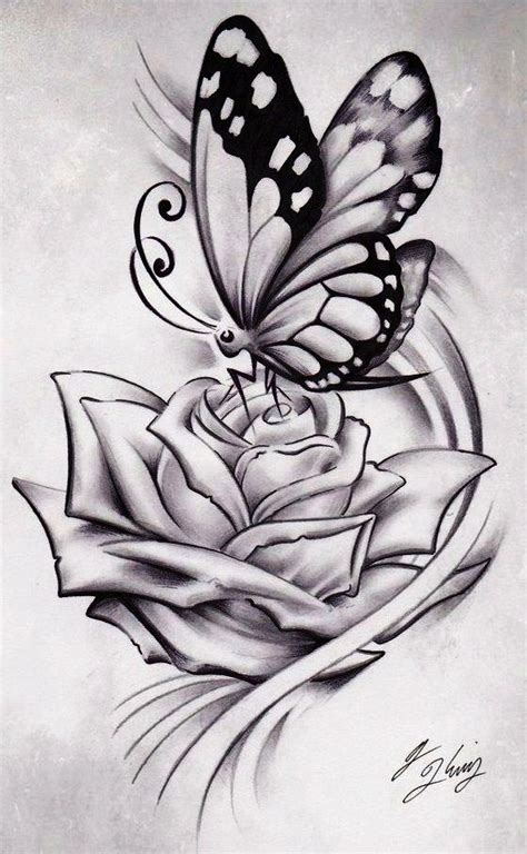 Huge White Rose And Little Butterfly Tattoo Design Tattooimagesbiz