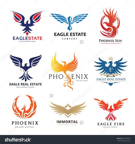 Bird And Eagle Logo Collectionphoenix Brandanimal Logo