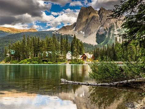Wallpaper Forest Lake Canada Mountains Island Clouds British Columbia