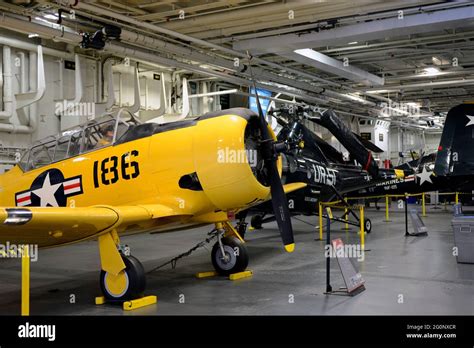 Inside The Hangar Deck On The Uss Midway Aircraft Carrier Museum In San
