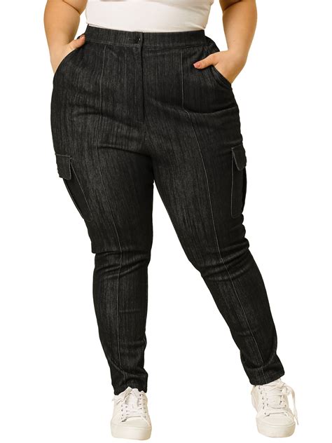 Womens Plus Size Joggers Ultility Skinny Ponte Casual Pant