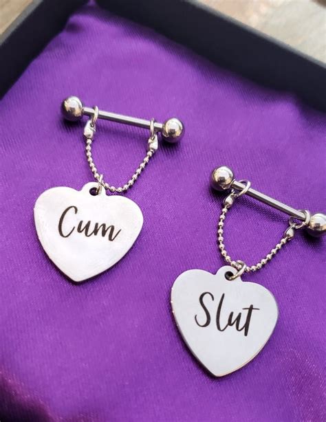 Cum Slut Pierced Nipple Jewelry Pierced Nipples Nipple Etsy