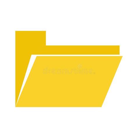 Yellow File Folder Icon On White Background Vector Stock Illustration