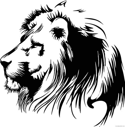 Lion Head Coloring Pages Vectorian Art Lion Head Vectorfree Printable