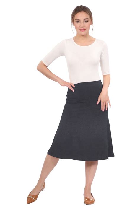 Knee Length A Line Skirt For Women Kosher Casual