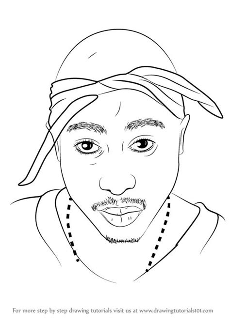 Learn How To Draw 2pac Rappers Step By Step Drawing Tutorials