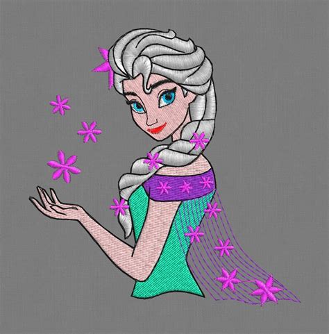 Embroidery Design Frozen Elsa Fever 4x4 5x5 Pes Hus Jef Etsy