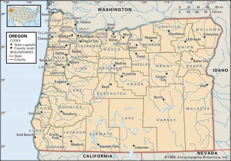 State And County Maps Of Oregon California Oregon Washington Road Map