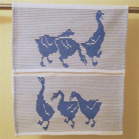 Geese Huck Towel Embroidery Pattern Huck Weaving Towel Etsy In 2021