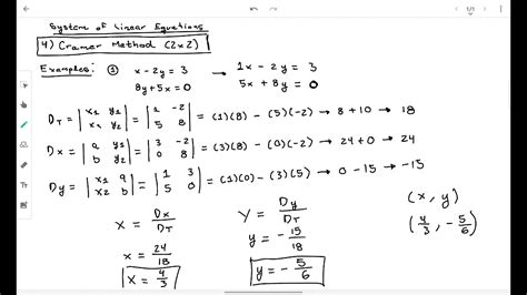 Math 2 System Of Linear Equations Cramer Method 2x2 Youtube