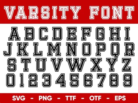 Varsity Font Svg College Font Svg Files For Cricut And Silhouette