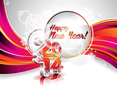 Vector Happy New Year 2014 Colorful Celebration Background Stock Vector