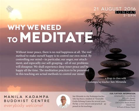 Manila Kadampa Buddhist Centre Why We Need To Meditate